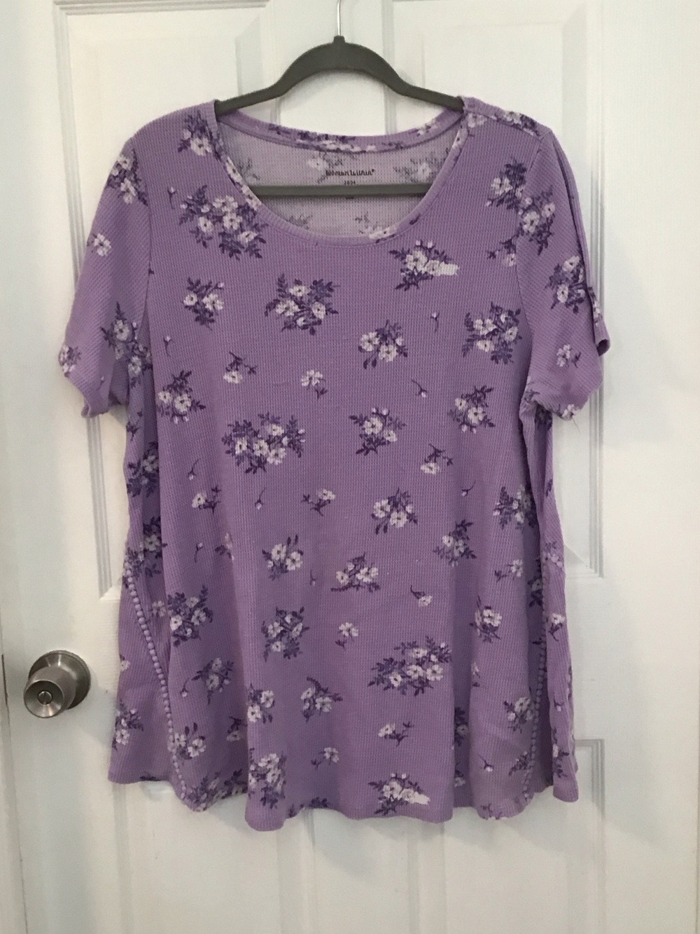 Woman Within Lavender Floral Scoop-Neck Tunic